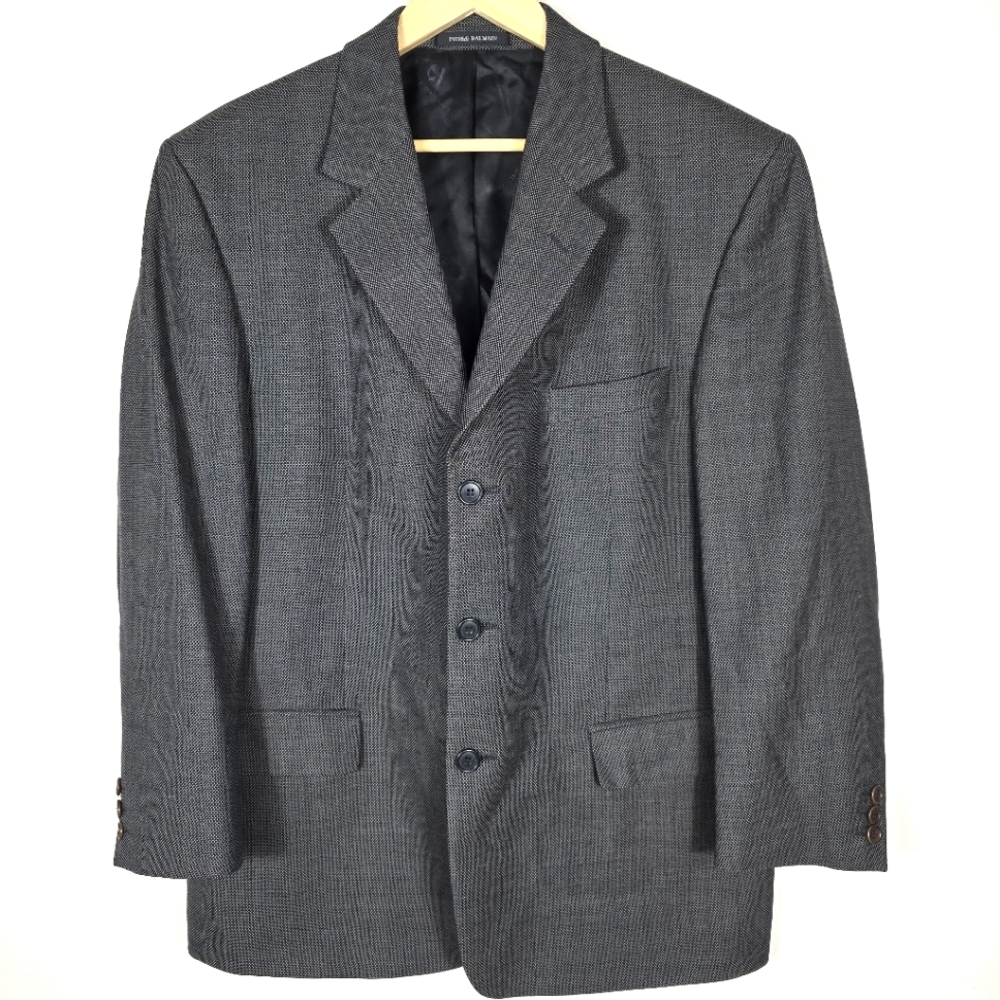 Vintage Pierre Balmain Men's Gray Blazer Size 42 S